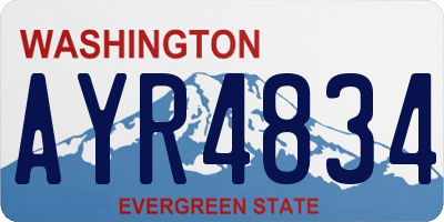 WA license plate AYR4834