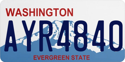 WA license plate AYR4840