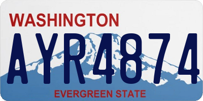 WA license plate AYR4874