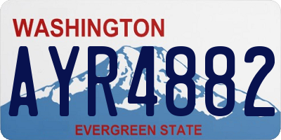 WA license plate AYR4882