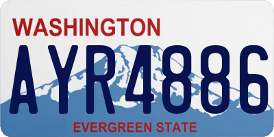 WA license plate AYR4886