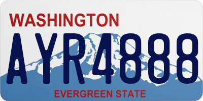 WA license plate AYR4888