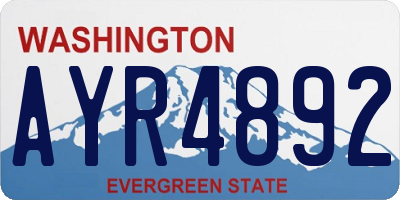 WA license plate AYR4892