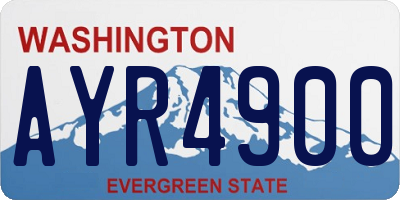 WA license plate AYR4900