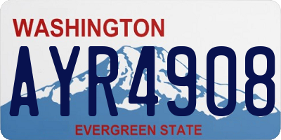 WA license plate AYR4908