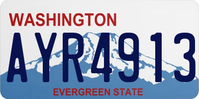 WA license plate AYR4913