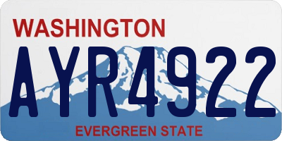WA license plate AYR4922