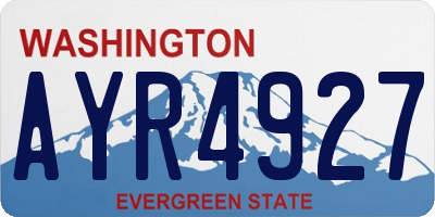 WA license plate AYR4927