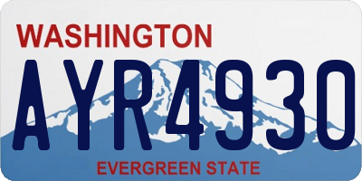 WA license plate AYR4930