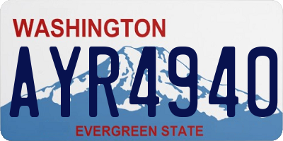 WA license plate AYR4940