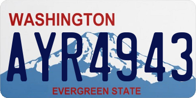 WA license plate AYR4943