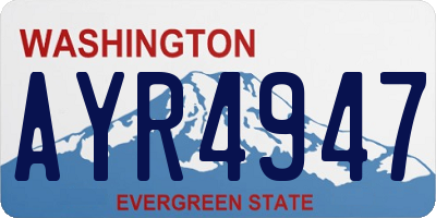 WA license plate AYR4947