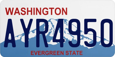 WA license plate AYR4950