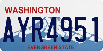 WA license plate AYR4951