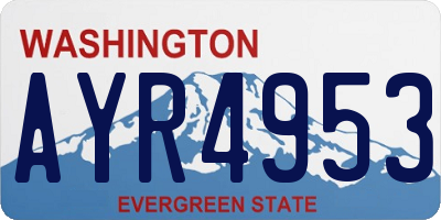 WA license plate AYR4953