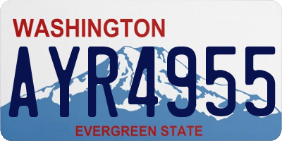 WA license plate AYR4955