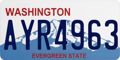 WA license plate AYR4963