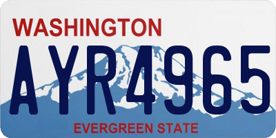 WA license plate AYR4965