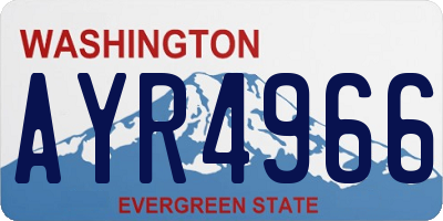 WA license plate AYR4966