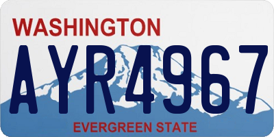 WA license plate AYR4967