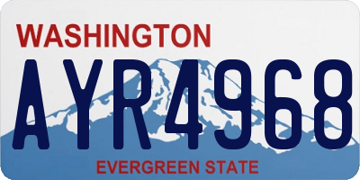 WA license plate AYR4968