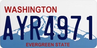WA license plate AYR4971