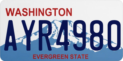 WA license plate AYR4980