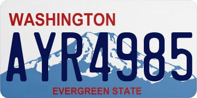 WA license plate AYR4985