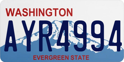 WA license plate AYR4994