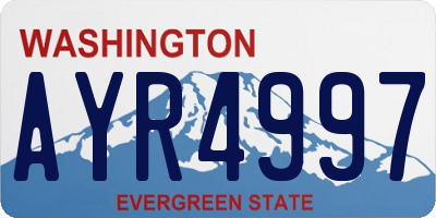 WA license plate AYR4997
