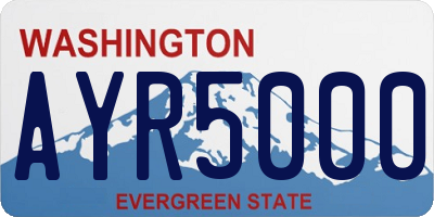 WA license plate AYR5000