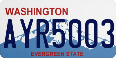 WA license plate AYR5003