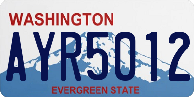 WA license plate AYR5012