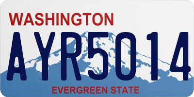 WA license plate AYR5014