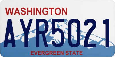 WA license plate AYR5021
