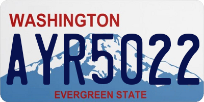 WA license plate AYR5022