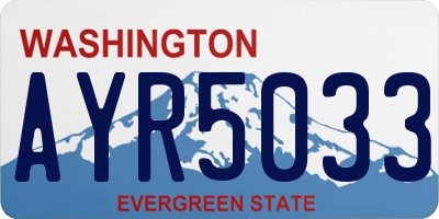 WA license plate AYR5033