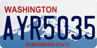 WA license plate AYR5035