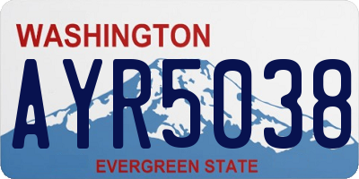 WA license plate AYR5038