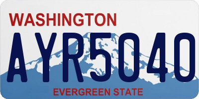 WA license plate AYR5040