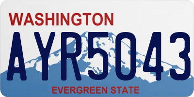 WA license plate AYR5043