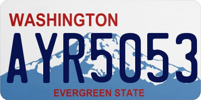 WA license plate AYR5053