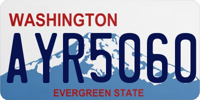 WA license plate AYR5060