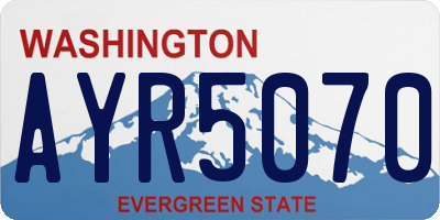 WA license plate AYR5070