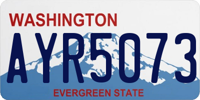 WA license plate AYR5073