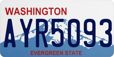 WA license plate AYR5093