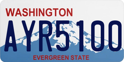 WA license plate AYR5100