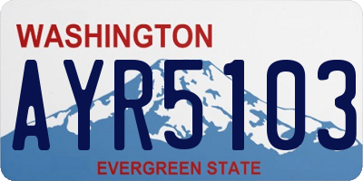 WA license plate AYR5103
