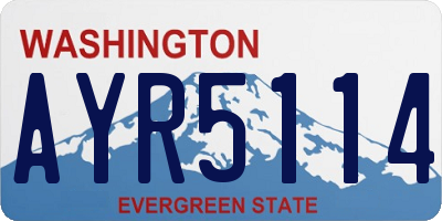 WA license plate AYR5114
