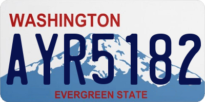 WA license plate AYR5182
